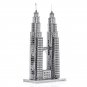 Piececool 3D Metal Puzzle Petronas Twin Towers Building P006G DIY 3D Laser Cut Models Toys - Gold