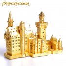 Piececool 3D Metal Puzzle Neuschwanstein Castle Building P013G DIY 3D Laser Cut Models Toys - Gold