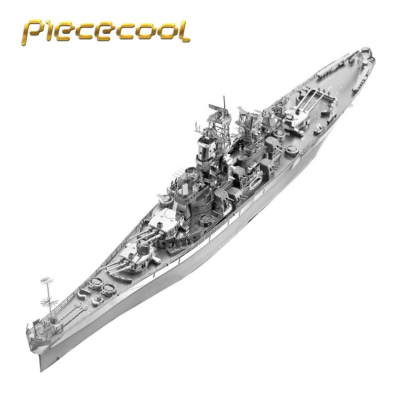 Piececool 3D Metal Nano Puzzle USS MISSOURI BB-63 Warship Model Kits P096-S DIY 3D Laser Cut Toys