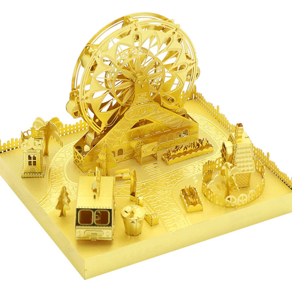 MU Ferris Wheel Amusement Park 3D Metal Model Kits DIY Assemble Puzzle Building Toy