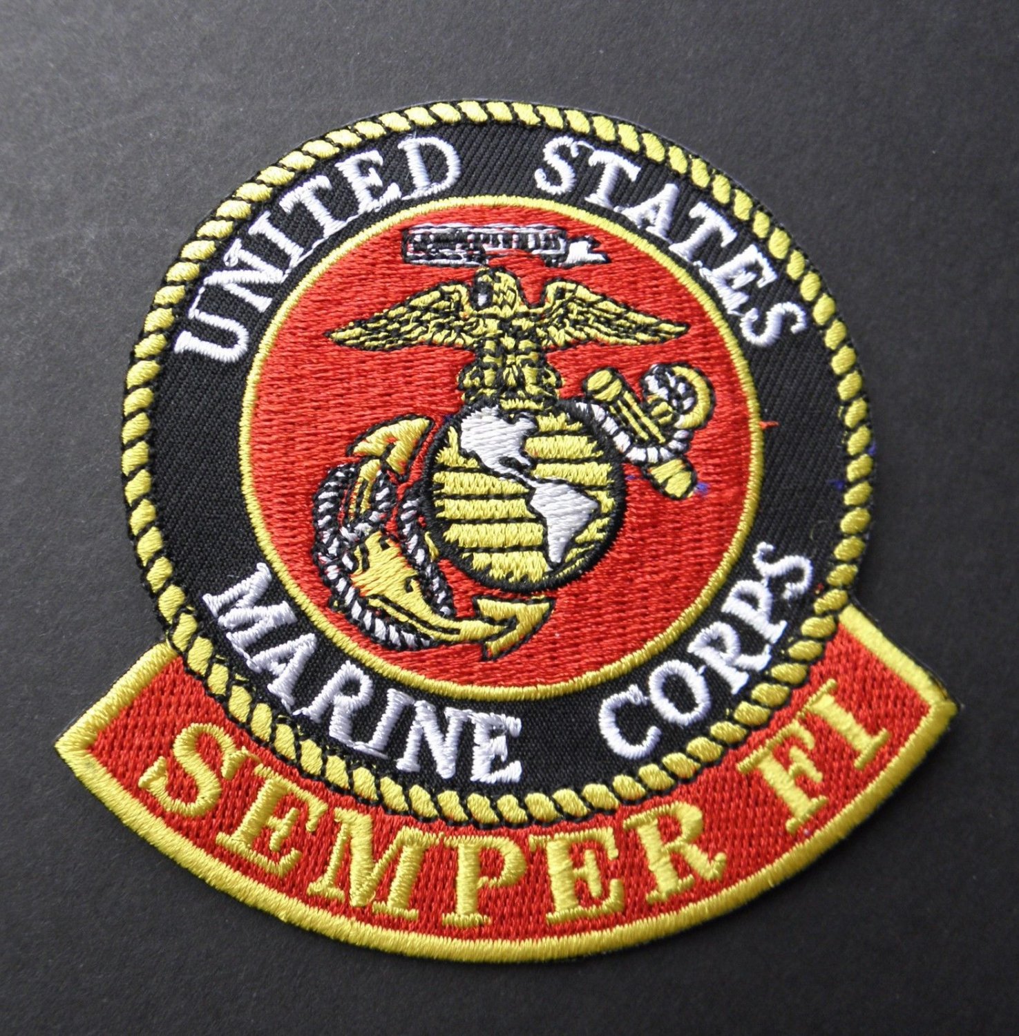 USMC Marines Marine Veteran Semper Fi Embroidered Patch 3.5 X 3 Inches.