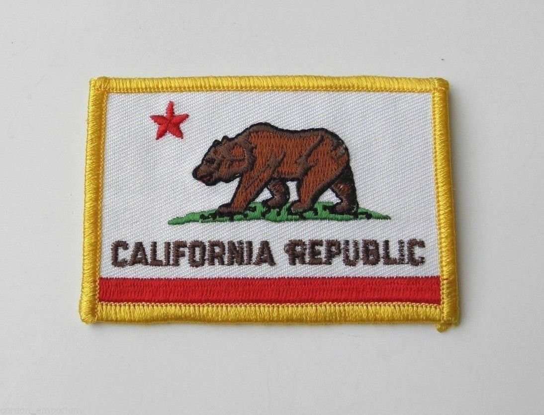 US State Of California Embroidered Rectangle Patch 2.25 X 3.25 Inches