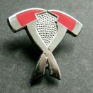 FIRE AXES FIRE DEPT FIREFIGHTER CUTOUT LAPEL PIN BADGE 1 INCH