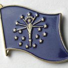 INDIANA US STATE SINGLE FLAG LAPEL PIN BADGE 7/8 INCH