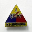 OLD IRONSIDES 1ST ARMORED DIVISION LAPEL PIN BADGE 1 INCH