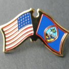 GUAM INTERNATIONAL COMBO FLAG LAPEL PIN BADGE 1 INCH