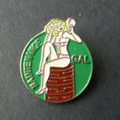 MAINTENANCE GAL CLASSIC NOSE ART USAF USA LAPEL PIN BADGE 7/8 X 1 INCHES