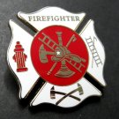 FIRE FIGHTER FIRE DEPT LARGE ENAMEL LAPEL HAT PIN BADGE 1.5 INCHES FIREFIGHTER