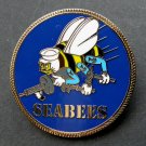 SEABEES US NAVY MILITARY USN SEABEE LARGE LAPEL PIN BADGE 1.5 INCHES