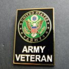 US ARMY VETERAN VET LARGE LAPEL PIN BADGE 1.5 INCHES