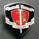 THIRD MARINES 3RD MARINE INFANTRY REGIMENT FORTES FORTUNA JUVAT LAPEL PIN 1 INCH