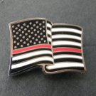 FIRE HONOR THIN RED LINE USA FLAG LAPEL PIN BADGE 1.25 INCHES