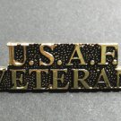 USAF US Air Force Veteran Script Lapel Pin Badge 1.5 inches