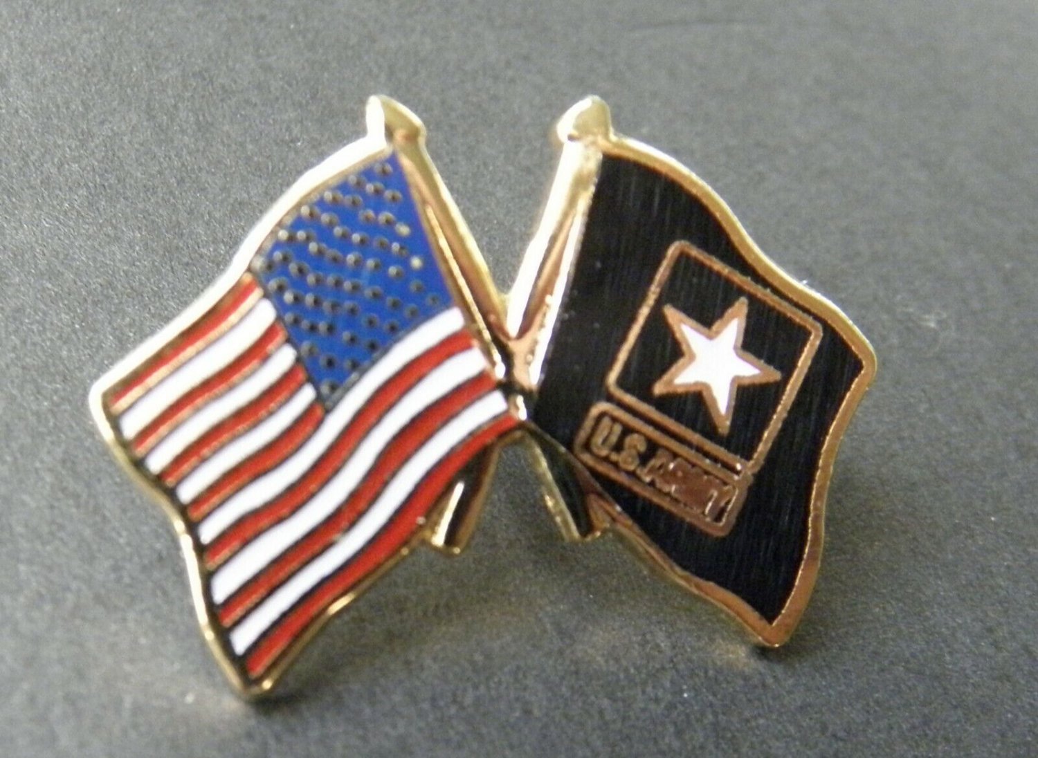 Army Combo USA Wavy Flag Lapel Pin US 1 inch NEW