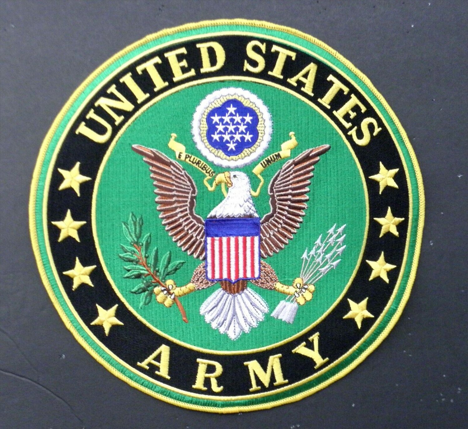 ARMY LARGE EMBROIDERED JACKET PATCH 10 INCHES