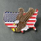 USA UNITED STATES MAP FLAG EAGLE LANDING LAPEL PIN BADGE 1 INCH