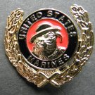 MARINES DEVIL DOG WREATH LAPEL PIN BADGE 1 INCH USMC BULLDOG MARINE