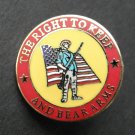 THE RIGHT TO KEEP AND BEAR ARMS 2ND AMENDMENT NOVELTY LAPEL PIN 1 INCH