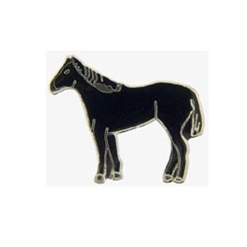 BLACK QUARTER HORSE LAPEL PIN BADGE 3/4 INCH