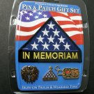 KIA IN MEMORIAM VETERAN HONOR LAPEL PIN BADGE EMBROIDERED PATCH GIFT SET