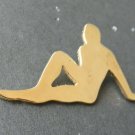 MUDFLAP GUY MAN GOLD COLORED MUD FLAP GUARD LAPEL PIN BADGE 1.5 " LEFT FACING