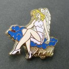 ANGEL GIRL CLASSIC NOSE ART USAF USA LAPEL PIN BADGE 1.25 INCHES NOSEART
