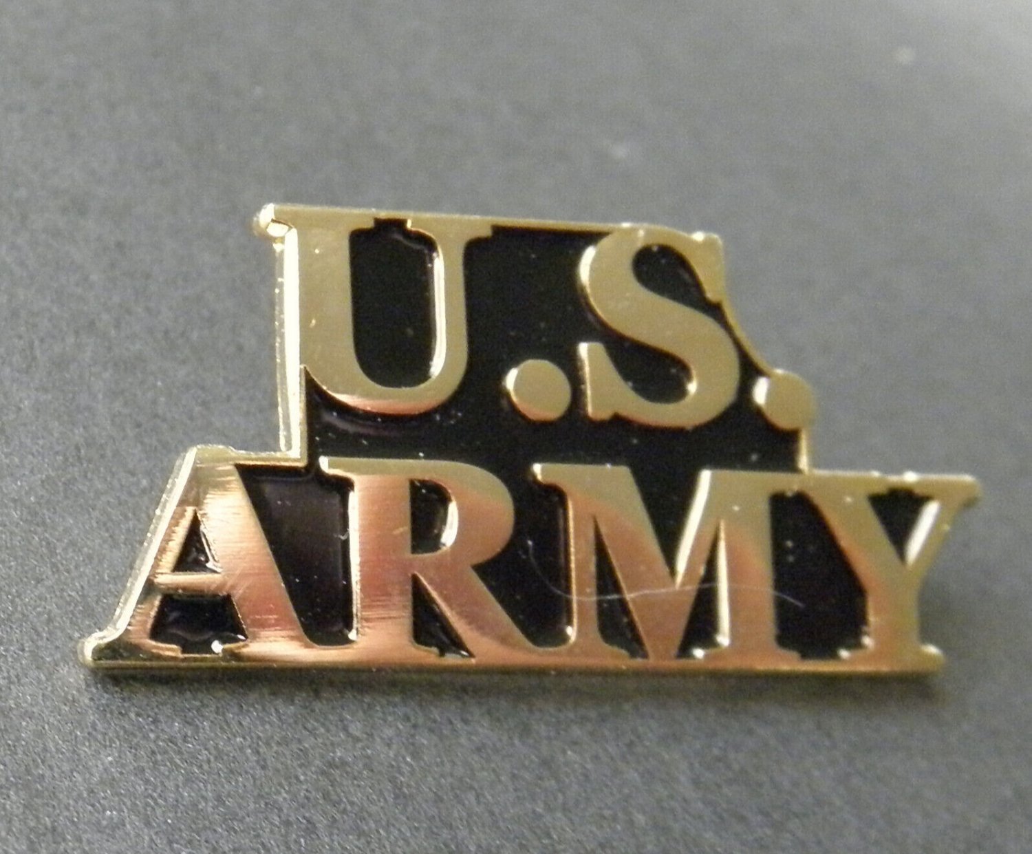 Us Army Solid Script Gold Color Lapel Pin Badge 125 X 58 Inches