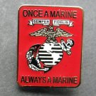ONCE A MARINE ALWAYS A US USMC MARINES RECTANGLE LAPEL PIN BADGE 1 INCH