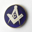FREE MASONS MASON MASONIC RULER COMPASS BLUE NOVELTY LAPEL PIN BADGE 1 INCH
