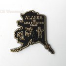 ALASKA LAST FRONTIER US STATE BLACK FLEXIBLE MAGNET APPROX 2 INCHES