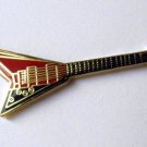 FLYING V MUSIC ROCK ELECTRIC GUITAR LAPEL PIN 1 x 1/2 inch