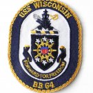 USS WISCONSIN US USN UNITED STATES NAVY EMBROIDERED PATCH 3.5 INCHES