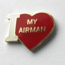 USAF AIR FORCE I LOVE MY AIRMAN LAPEL PIN BADGE 7/8THS INCH