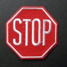 STOP SIGN EMBROIDERED PATCH 3 INCHES