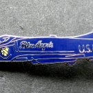 NAVY BLUE ANGELS SKYHAWK AIRCRAFT LAPEL PIN BADGE 1.75 INCHES