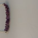 Handmade Amethyst Chip Bead Bar Necklace on a Silver Chain