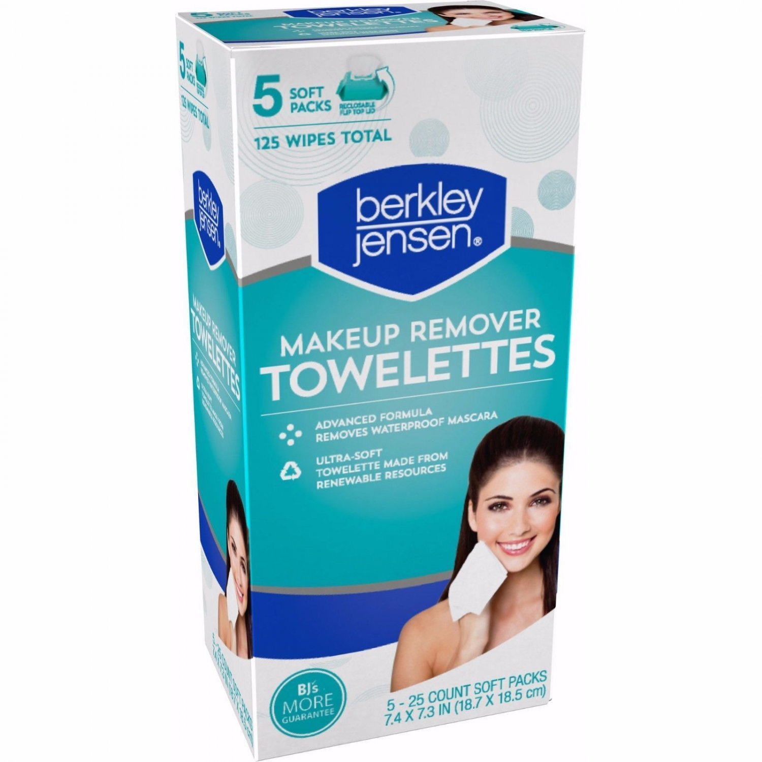 Berkley Jensen Make Up Remover Facial Towelettes, 125 ct. NEW