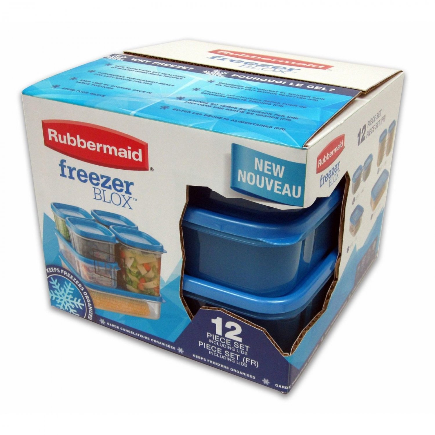 Rubbermaid FreezerBlox 12Pc. Set Household Food Storage NEW