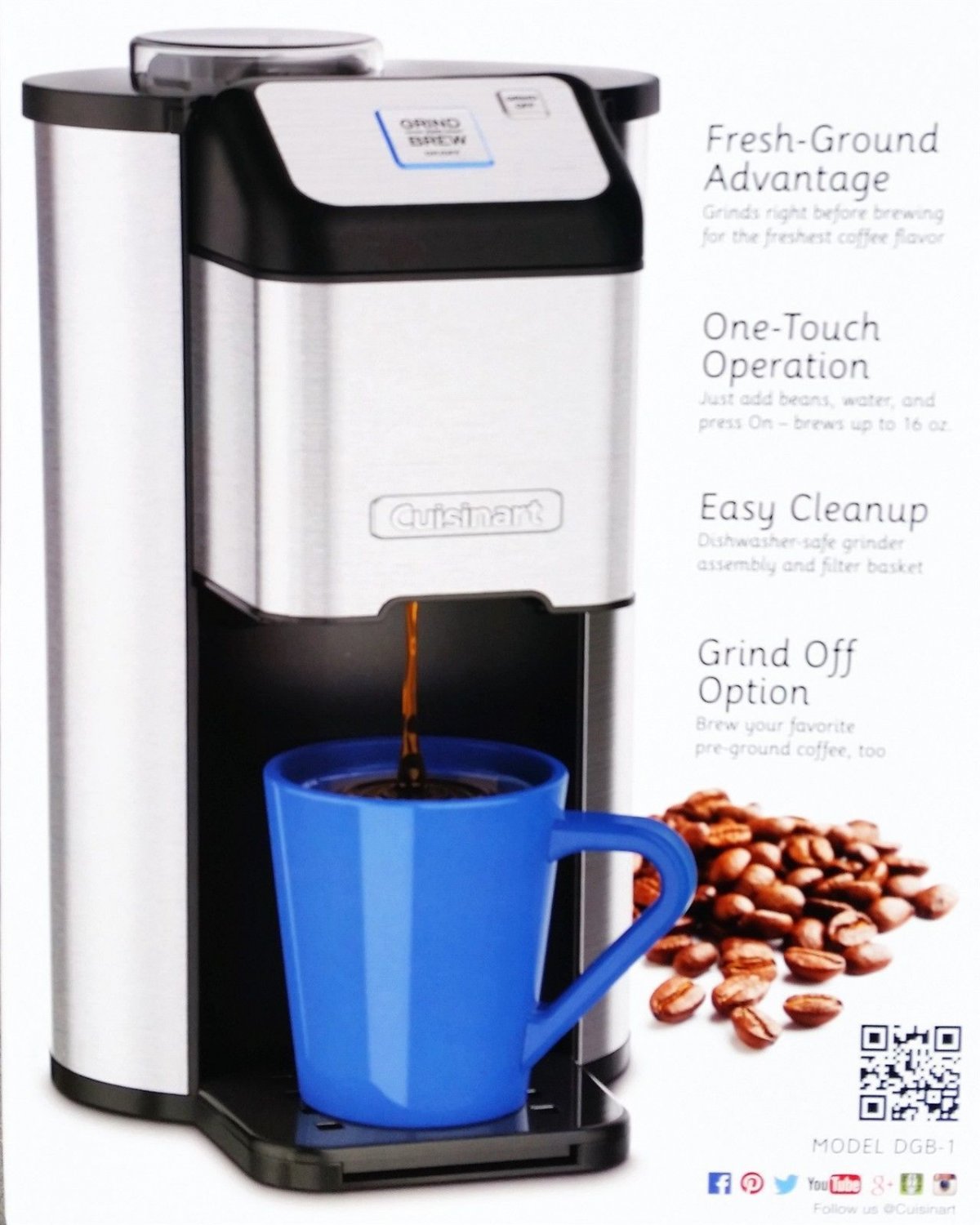 Cuisinart Single Cup Coffee Grind And Brew Brand New 3250