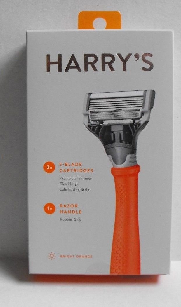 Harry's Truman Handle Razor Kit Orange Set with 2 Blade Cartridges ...