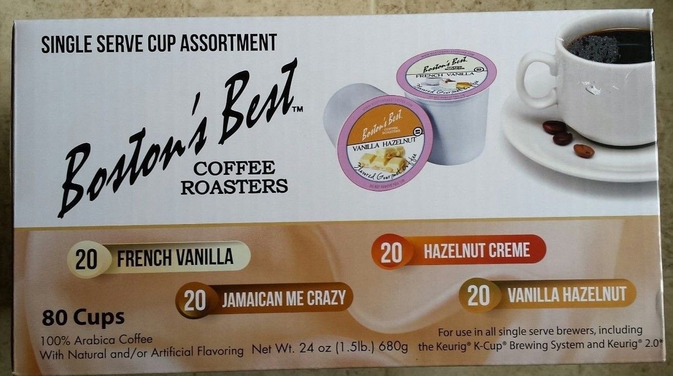 Boston's Best Coffee Roasters Variety Single Serve 80 KCups Hazelnut