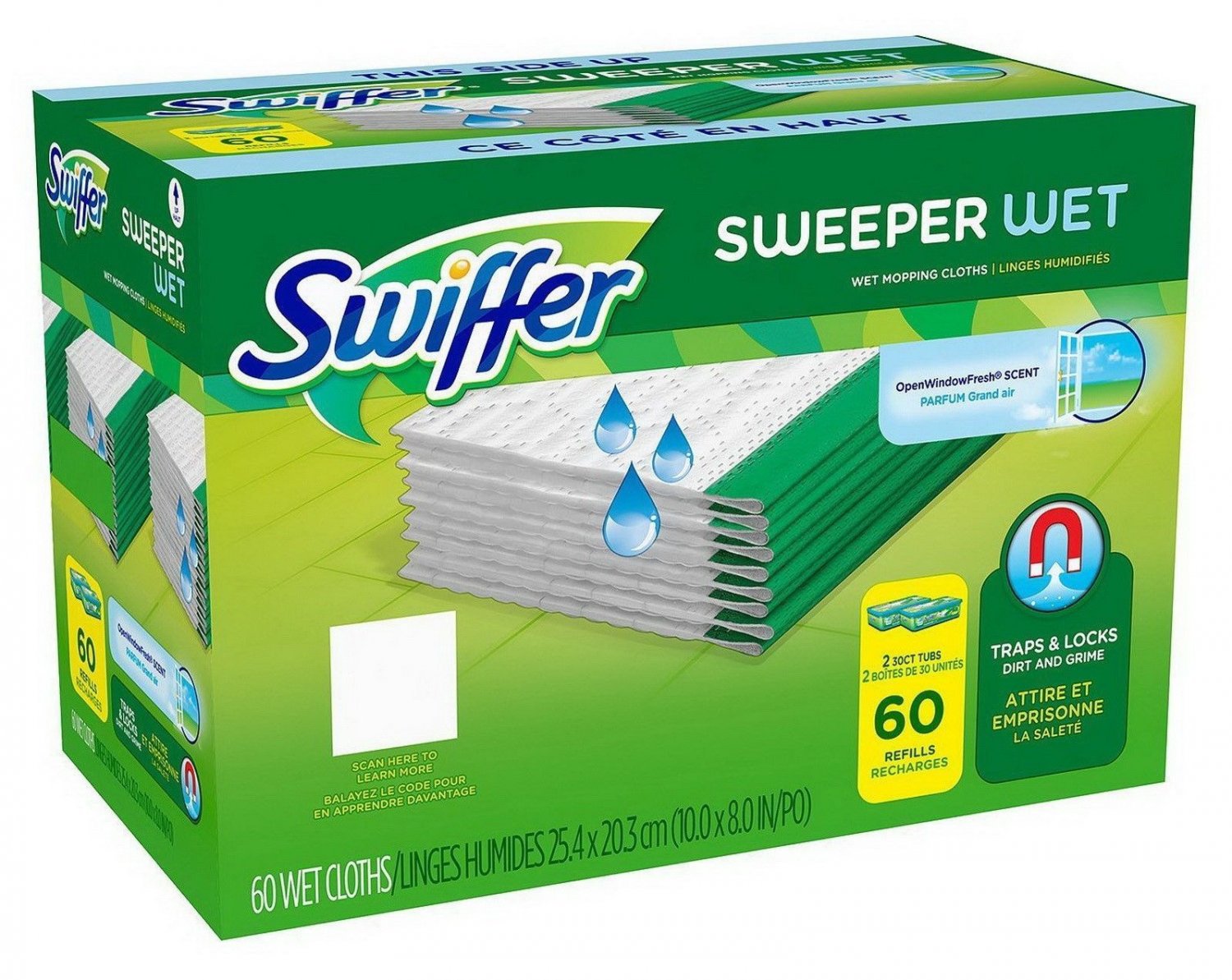 Swiffer Sweeper WetJet Wet Mopping Pad Refills Fresh Scent 60 pack