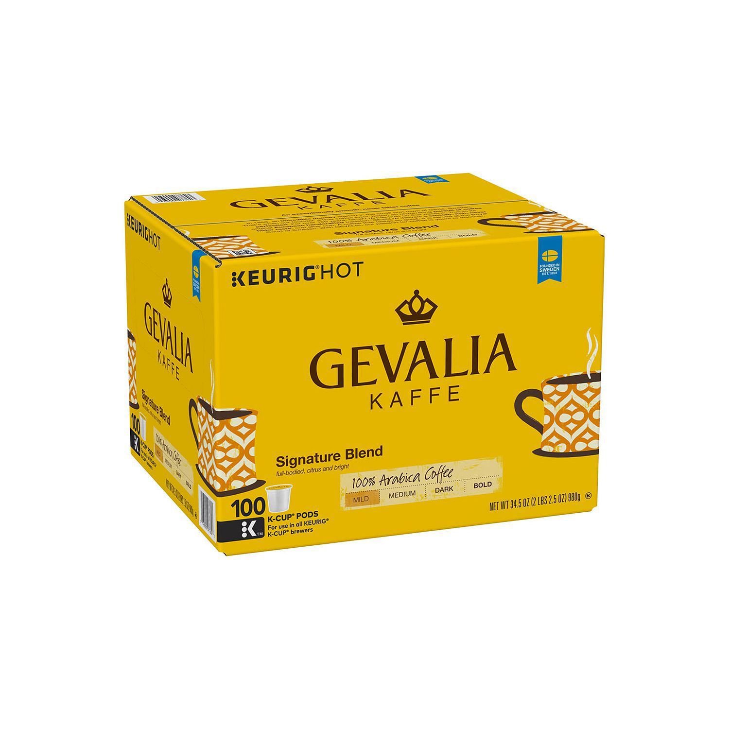 Gevalia Kaffe Signature Blend Coffee 100 KCups NEW