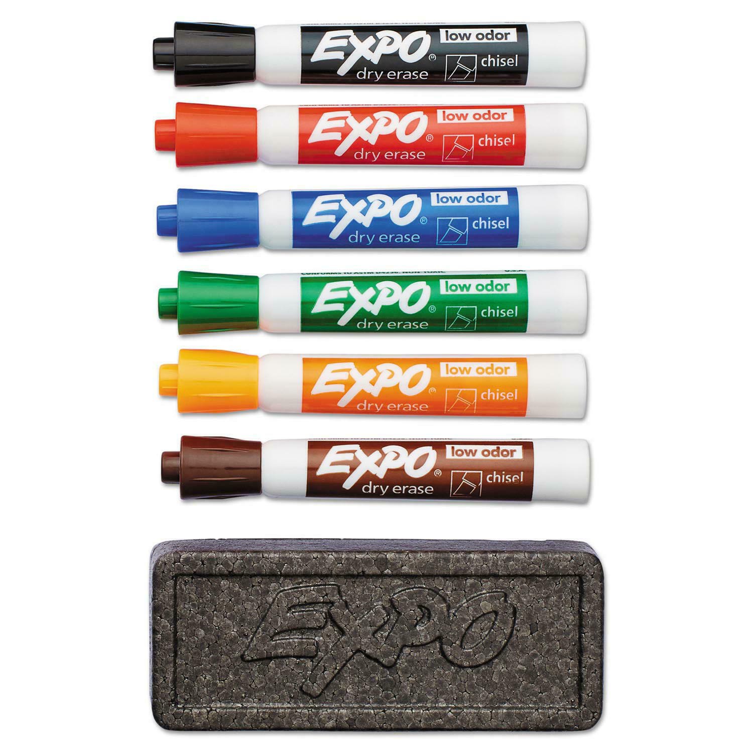 EXPO Dry Erase Marker and Organizer Kit, Assorted Colors (Chisel Tip, 6