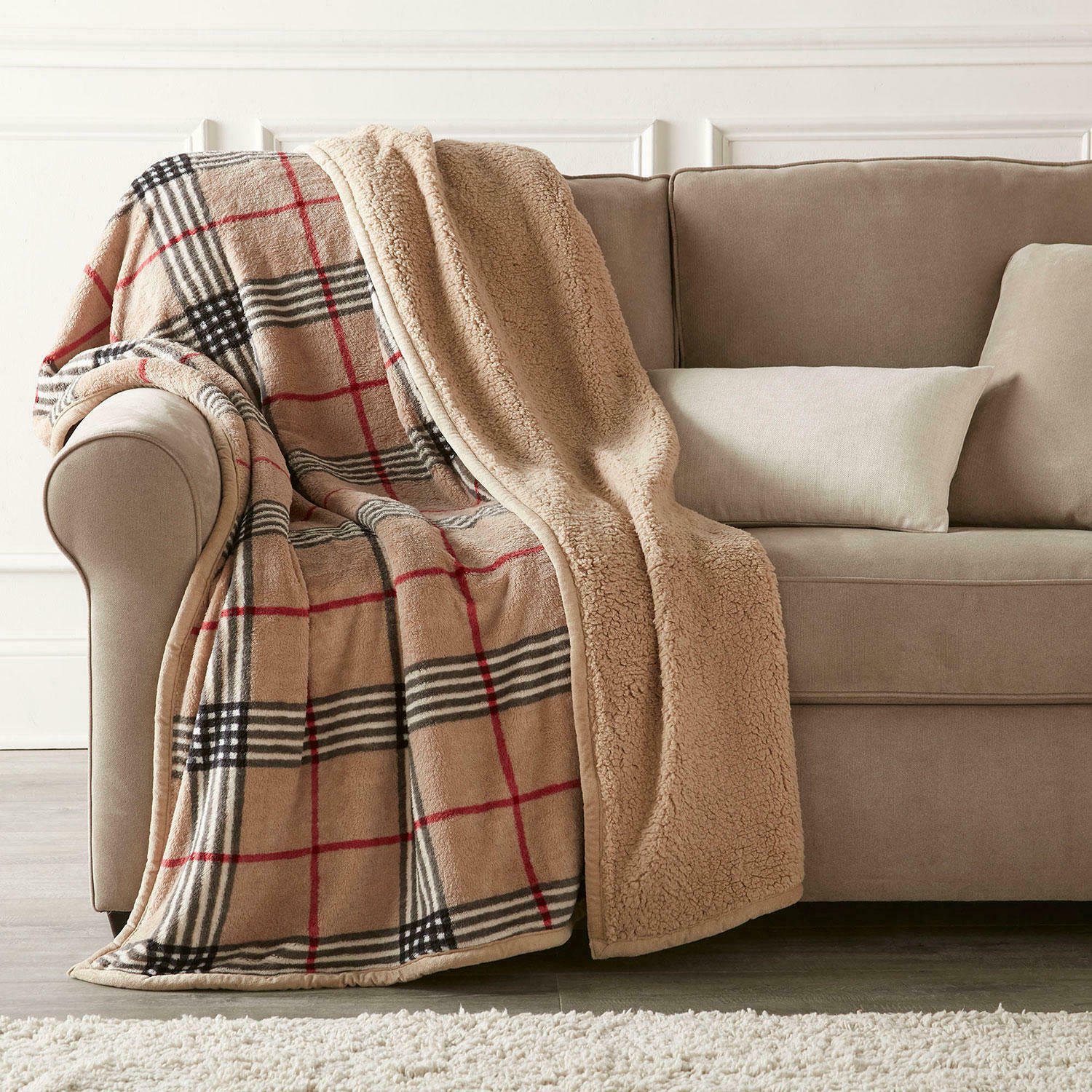 Member's Mark Oversized Cozy Throw Travis Plaid 60" x 72" BRAND NEW