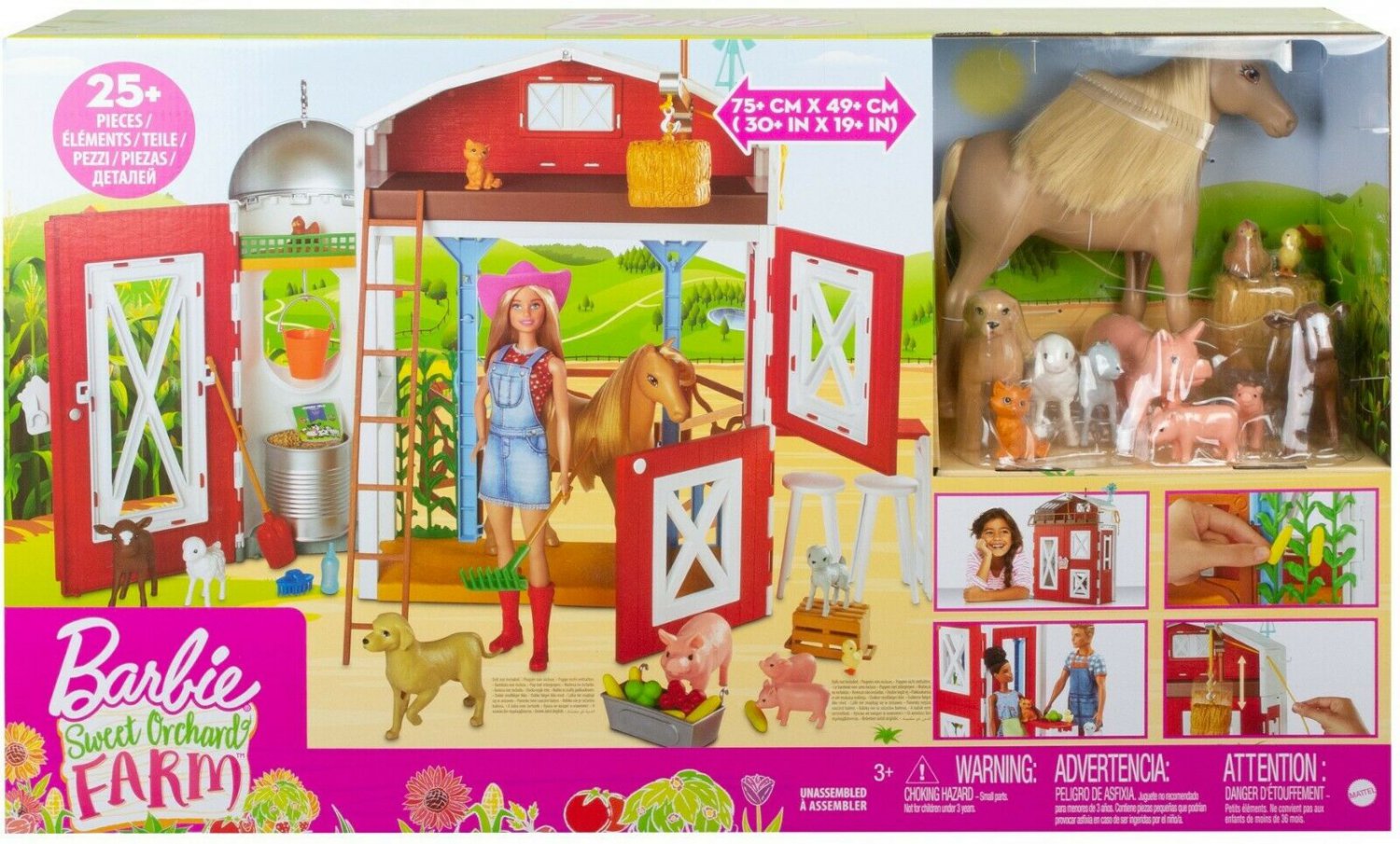 barbie sweet orchard farm barn playset