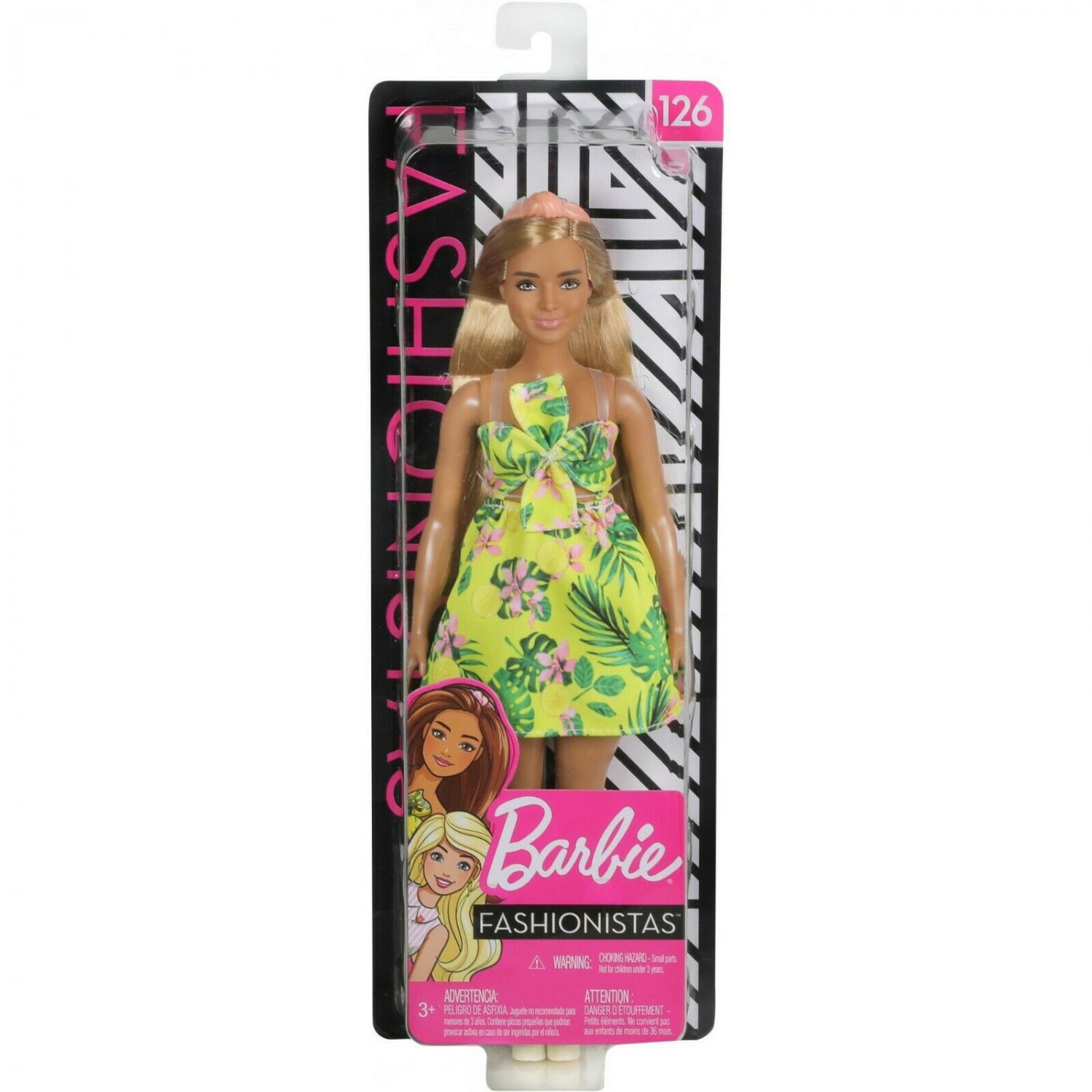 Barbie Fashionistas Doll Curvy Body Type With Tropical Dress