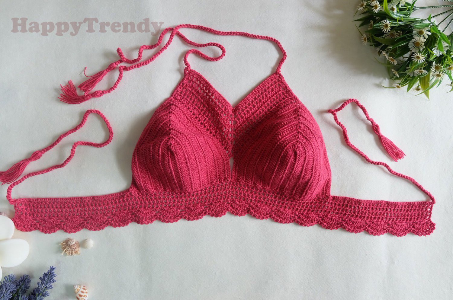 ST009 Crochet Bikini top, DIY Bikini, Handmade Bikini top - FREE SHIPPING