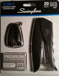 3-in-1 Compact Grip Stapler Set (Black)