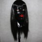 Black Latex Female Doll Fetish Mask Bondage Gummi Transexual & Black Wig Adult